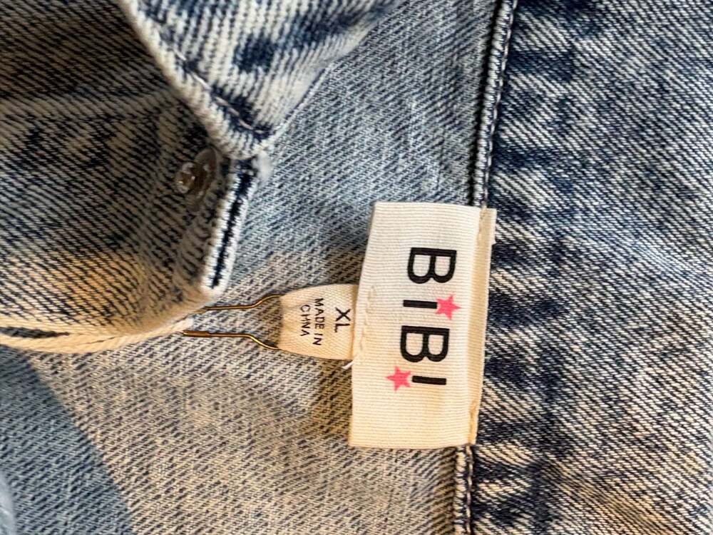 Bibi Denim Days Distressed Romper, - Picture 2 of 3